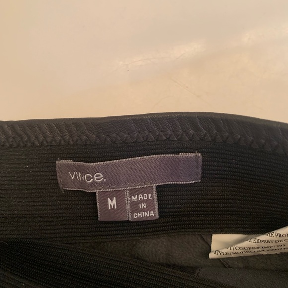 Vince dark grey short 100% leather skirt - Picture 7 of 7